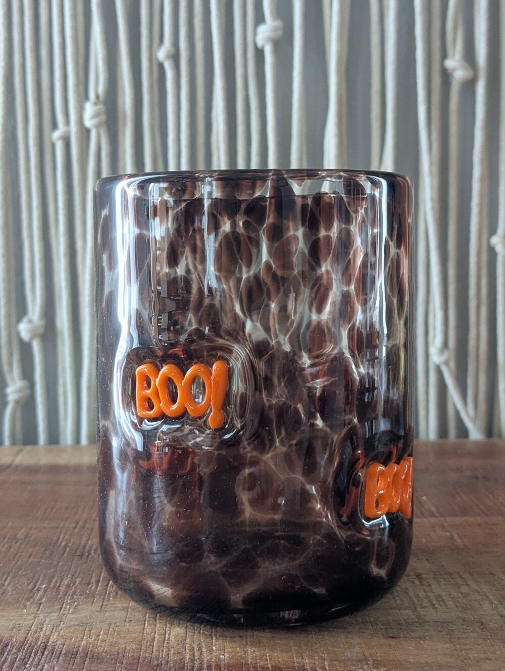 NEW Anthropologie Mystic Confetti juice glass BOO Icon Halloween Hand Blown